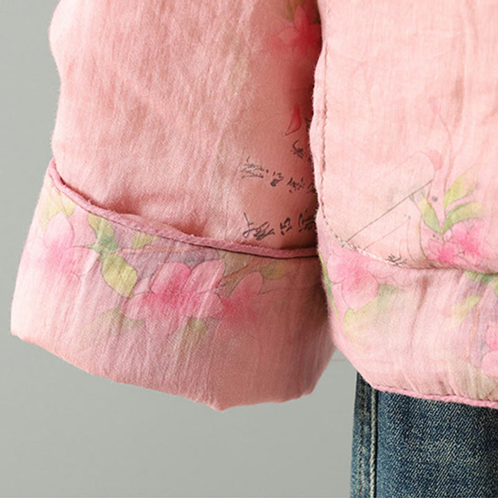 Veste matelassée en coton à manches longues et poches pour femme, imprimée Buddha Stones - image 6