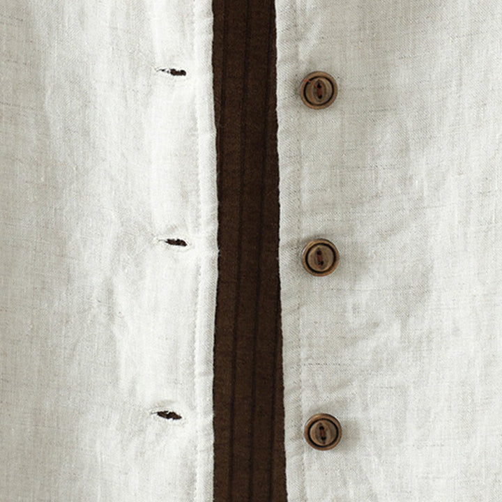 Veste décontractée en coton à manches longues et poches pour femme avec boutons Buddha Stones - image 4