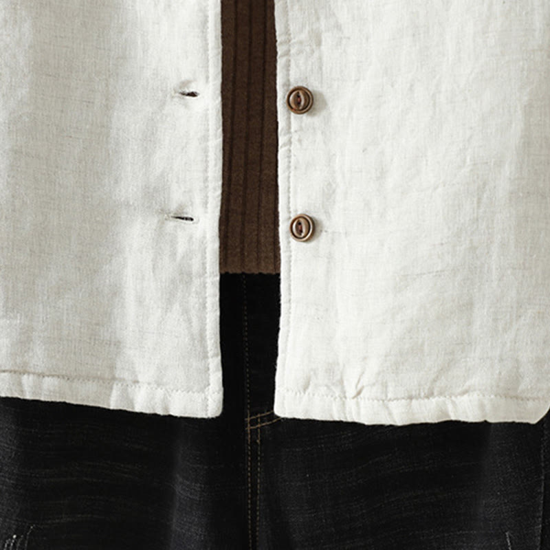 Veste décontractée en coton à manches longues et poches pour femme avec boutons Buddha Stones - image 9