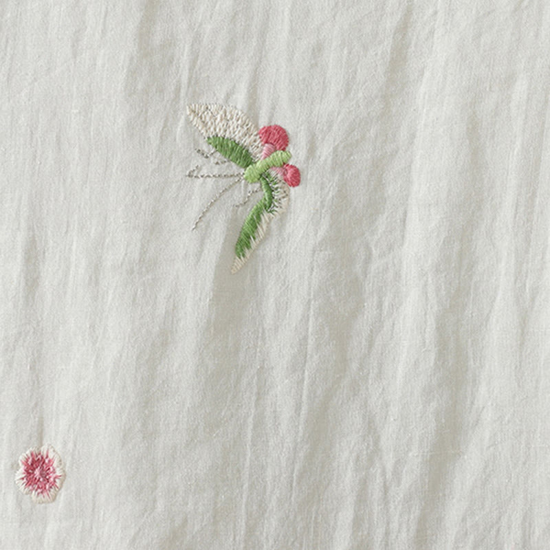 Veste matelassée en coton à manches longues et poches pour femme, broderie de fleurs et Buddha Stones - image 10