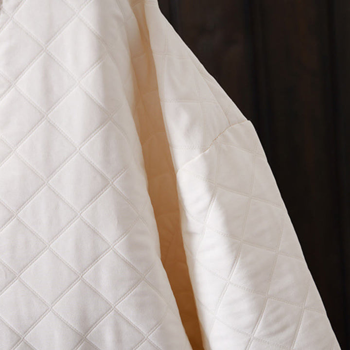 Veste décontractée en coton à manches longues et poches pour femme, couleur unie, motif Buddha Stones - image 7