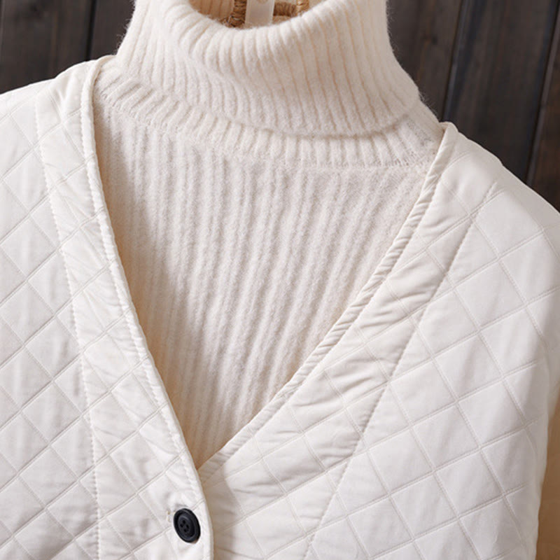 Veste décontractée en coton à manches longues et poches pour femme, couleur unie, motif Buddha Stones - image 4