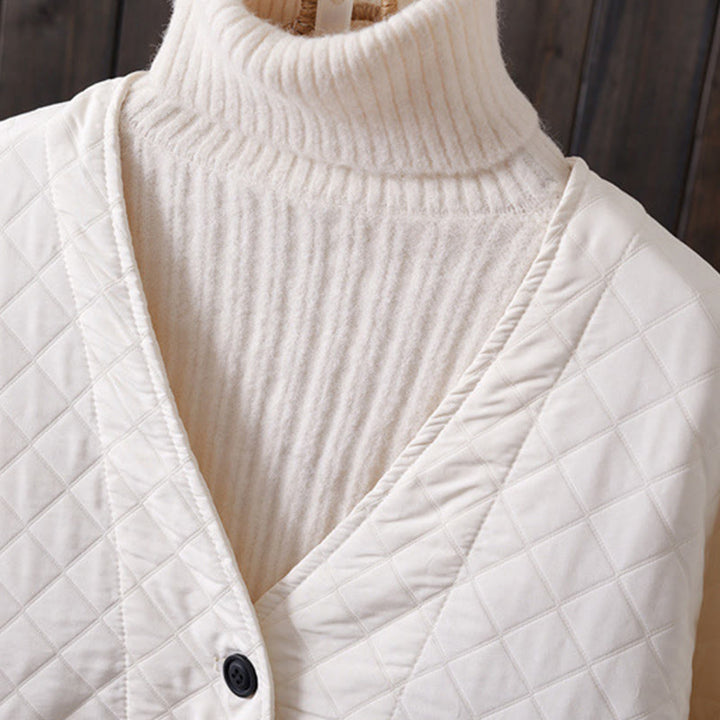 Veste décontractée en coton à manches longues et poches pour femme, couleur unie, motif Buddha Stones - image 4