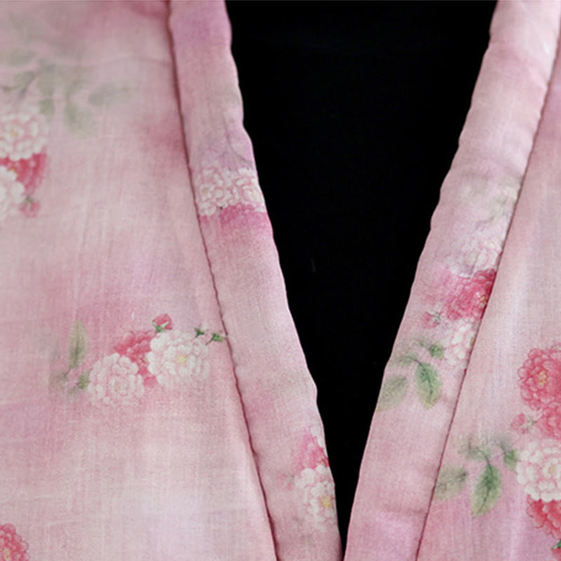 Veste matelassée en coton à manches longues et poches pour femme, motif fleurs et Buddha Stones - image 7