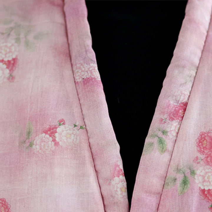 Veste matelassée en coton à manches longues et poches pour femme, motif fleurs et Buddha Stones - image 7