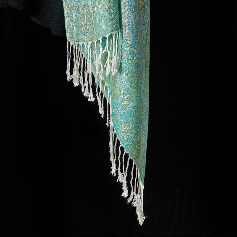 Buddha Stones à pompons et motif géométrique jacquard en forme de fleur de cajou verte printanière - image 5