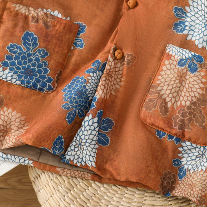 Gilet sans manches en coton avec poches pour femme, imprimé floral, boutons et Buddha Stones - image 8