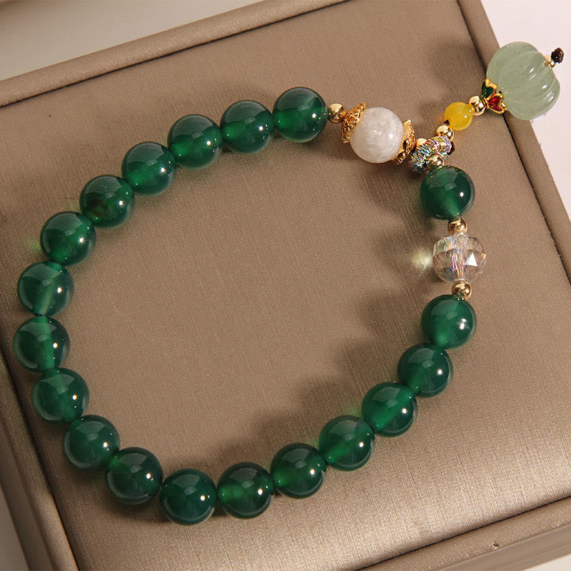 Bracelet relaxant et calme en perles de citrouille en cristal vert Buddha Stones - image 4