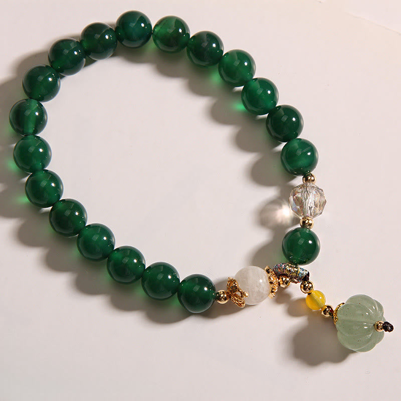 Bracelet relaxant et calme en perles de citrouille en cristal vert Buddha Stones - image 7