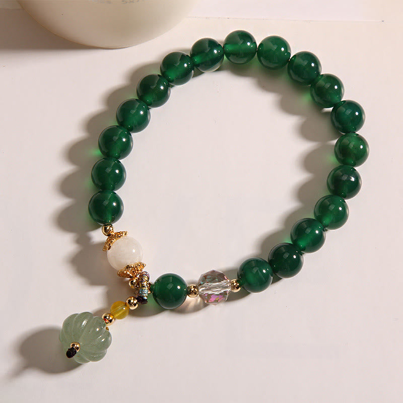 Bracelet relaxant et calme en perles de citrouille en cristal vert Buddha Stones - image 6