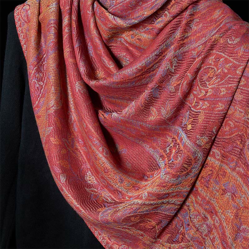 Buddha Stones Printemps Fleur de Cajou Feuilles Vignes Motif Géométrique Gland Doux Écharpe Châle - image 9