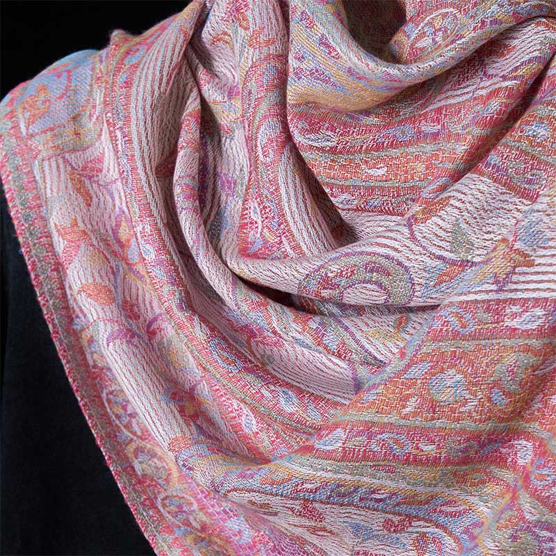 Buddha Stones Printemps Fleur de Cajou Feuilles Vignes Motif Géométrique Gland Doux Écharpe Châle - image 19