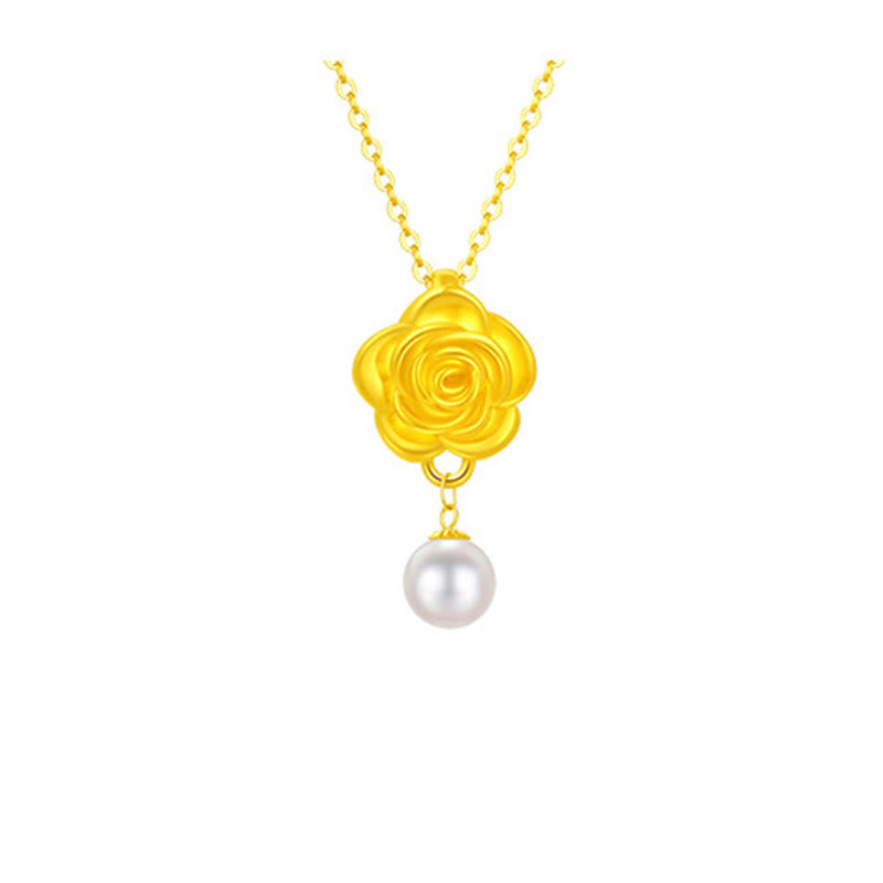 Collier pendentif de guérison en perles de camélia plaqué or en argent sterling 999 avec Buddha Stones - image 8