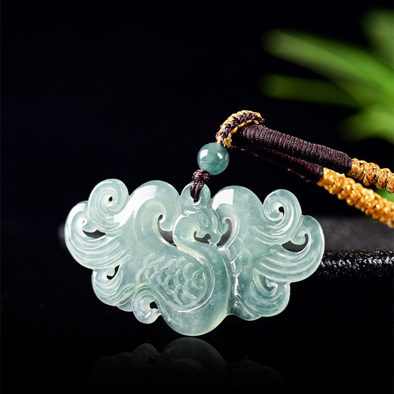 Collier porte-bonheur en jade et Buddha Stones , pendentif porte-bonheur chinois - image 1