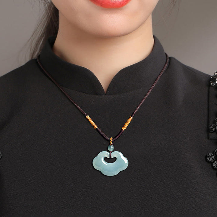 Collier porte-bonheur en jade Ruyi avec Buddha Stones et pendentif porte-bonheur - image 4