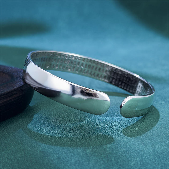 Bracelet jonc ouvert et réglable en cuivre Buddha Stones et Sutra du cœur, poisson koï, lotus - image 3