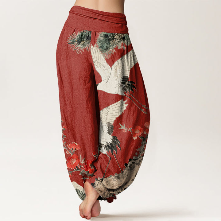 Pantalon sarouel en coton à taille élastique pour femme, imprimé Buddha Stones , fleurs de prunier - image 9