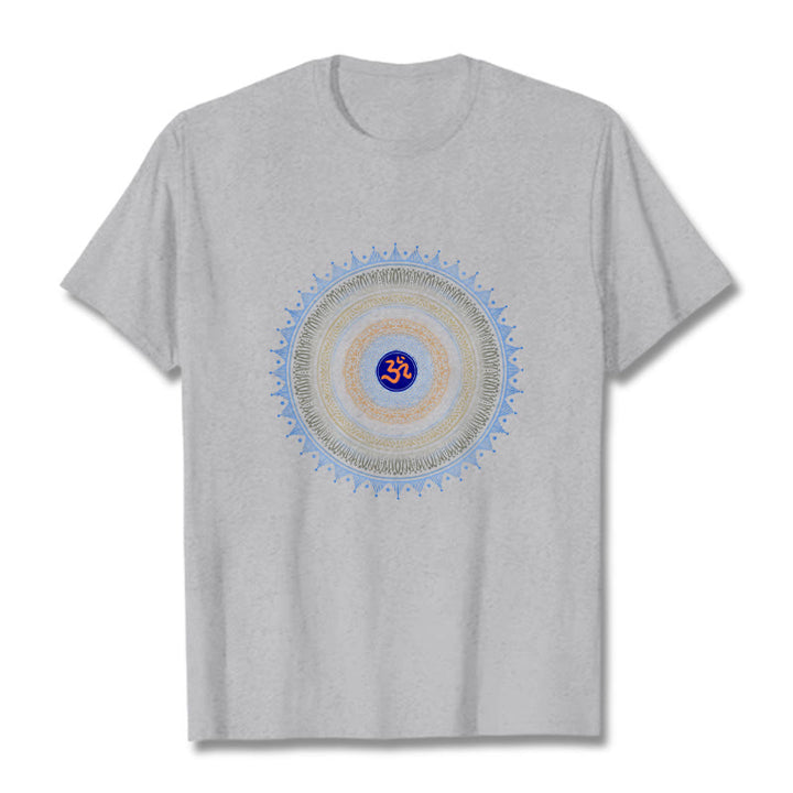 T-shirt à motif Buddha Stones Mandala Flower OM - Gris clair - 2XL - image 19