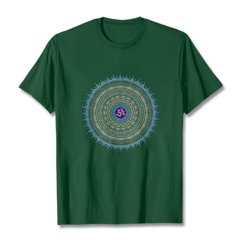 T-shirt à motif Buddha Stones Mandala Flower OM - Vert forêt - 2XL - image 5