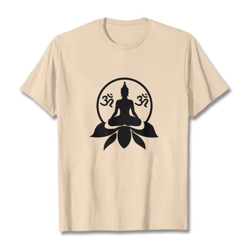 T-shirt Buddha Stones, symbole OM, mantras sanskrits, Bouddha assis sur une fleur de lotus - image 12