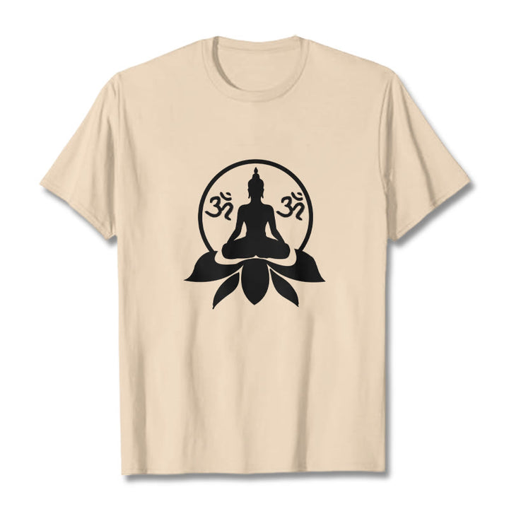T-shirt Buddha Stones, symbole OM, mantras sanskrits, Bouddha assis sur une fleur de lotus - image 12