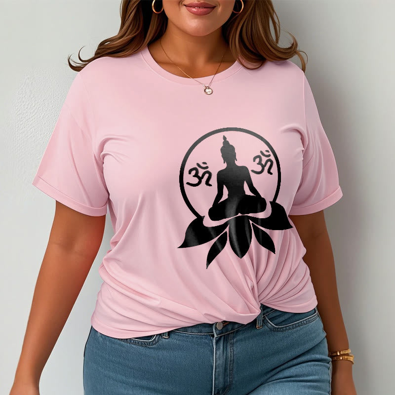 T-shirt Buddha Stones, symbole OM, mantras sanskrits, Bouddha assis sur une fleur de lotus - image 16