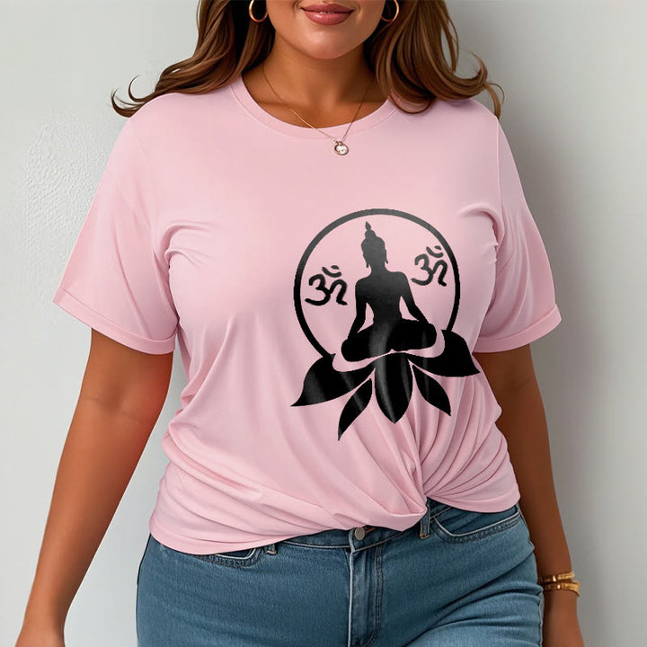 T-shirt Buddha Stones, symbole OM, mantras sanskrits, Bouddha assis sur une fleur de lotus - image 16