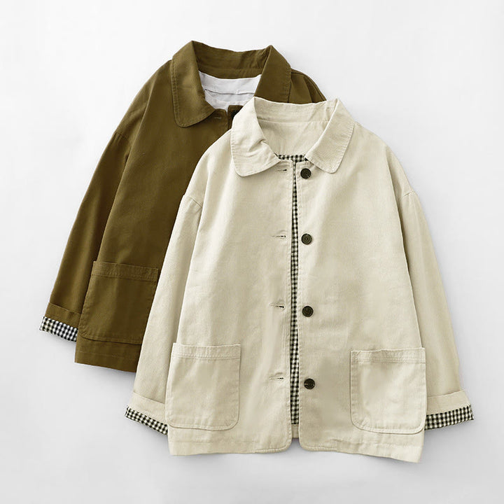 Veste femme en coton avec poches et motif patchwork Buddha Stones - image 5