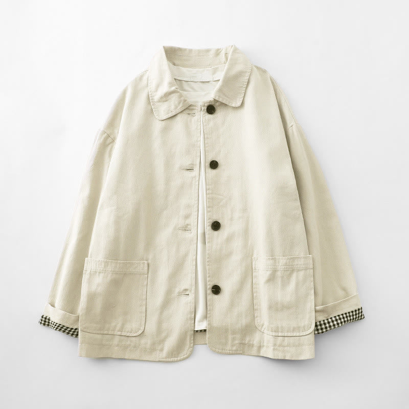 Veste femme en coton avec poches et motif patchwork Buddha Stones - Lin - US8-10，UK/AU12-14，EU40-42 (2XL) - image 6