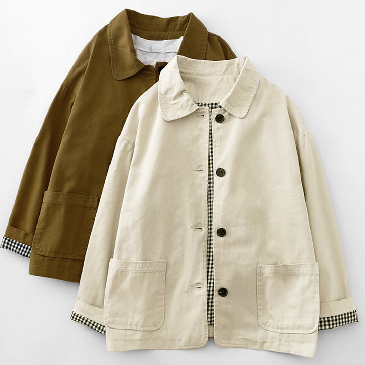 Veste femme en coton avec poches et motif patchwork Buddha Stones - image 14