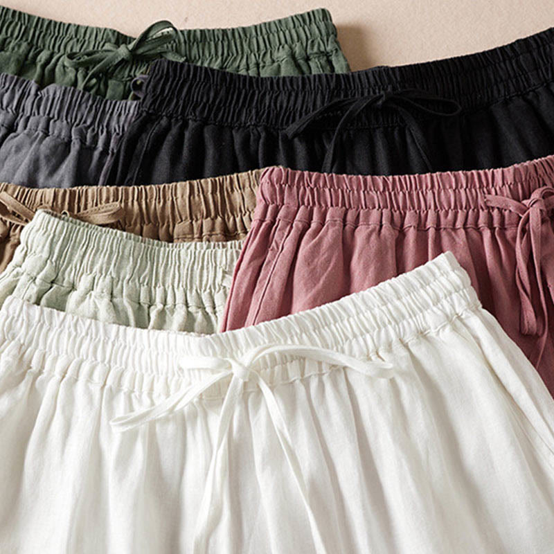 Pantalon sarouel d'été brodé de petites fleurs avec poches et Buddha Stones - image 2