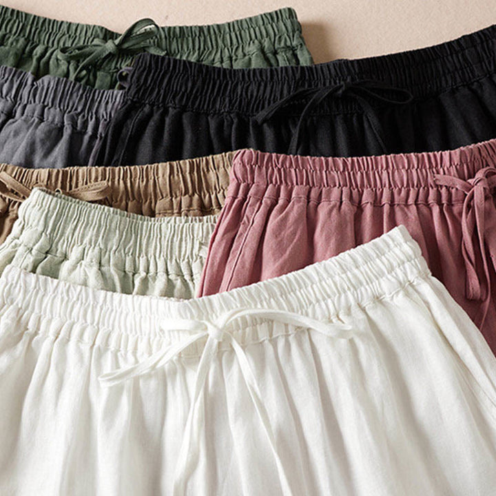 Pantalon harem d'été à petites fleurs brodées de Buddha Stones avec poches - image 2