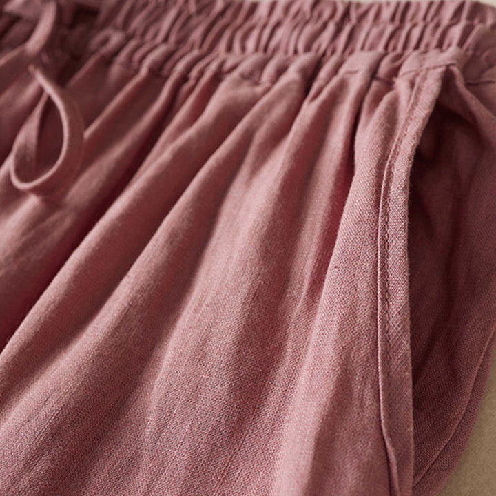 Pantalon sarouel d'été brodé de petites fleurs avec poches et Buddha Stones - image 13