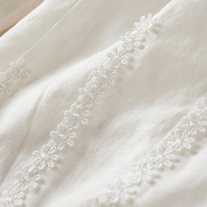 Pantalon sarouel d'été brodé de petites fleurs avec poches et Buddha Stones - image 22