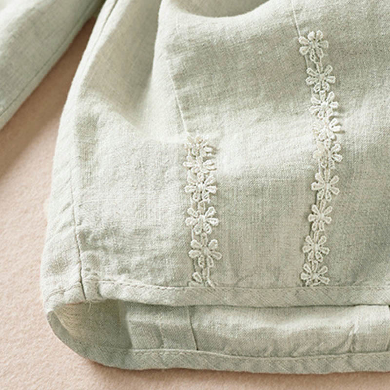 Pantalon sarouel d'été brodé de petites fleurs avec poches et Buddha Stones - image 25