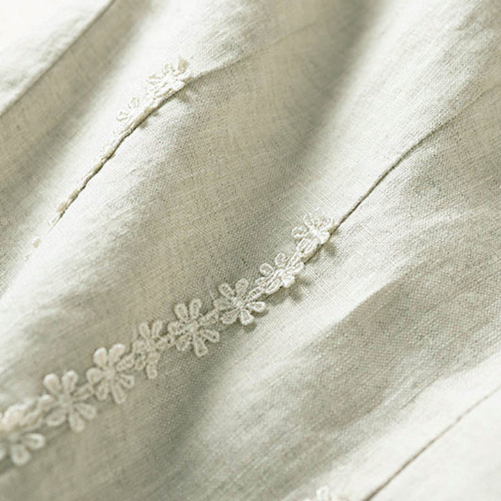 Pantalon harem d'été à petites fleurs brodées de Buddha Stones avec poches - image 26