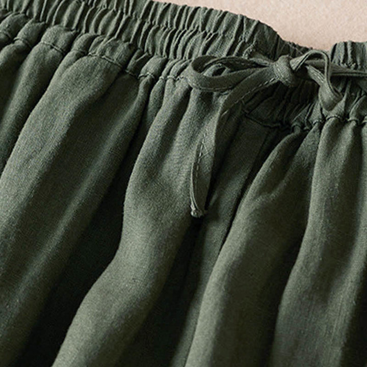 Pantalon harem d'été à petites fleurs brodées de Buddha Stones avec poches - image 31