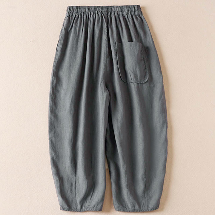 Pantalon sarouel d'été brodé de petites fleurs avec poches et Buddha Stones - image 35