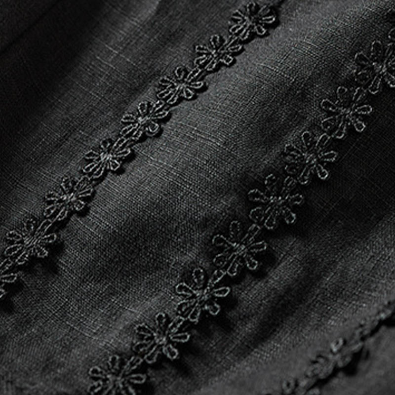 Pantalon harem d'été à petites fleurs brodées de Buddha Stones avec poches - image 41