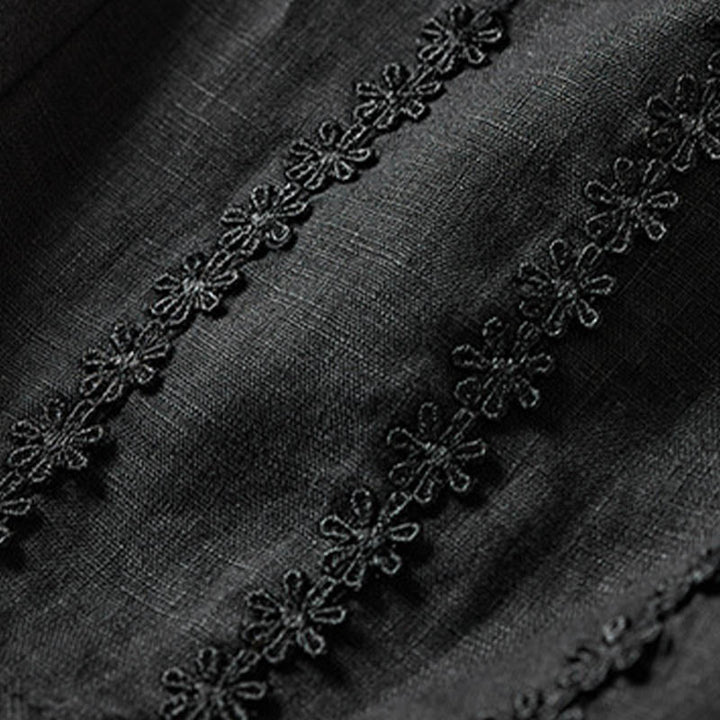 Pantalon harem d'été à petites fleurs brodées de Buddha Stones avec poches - image 41