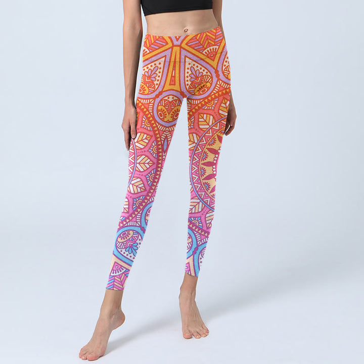 Leggings de sport à motif mandala coloré avec Buddha Stones pour femmes - image 5