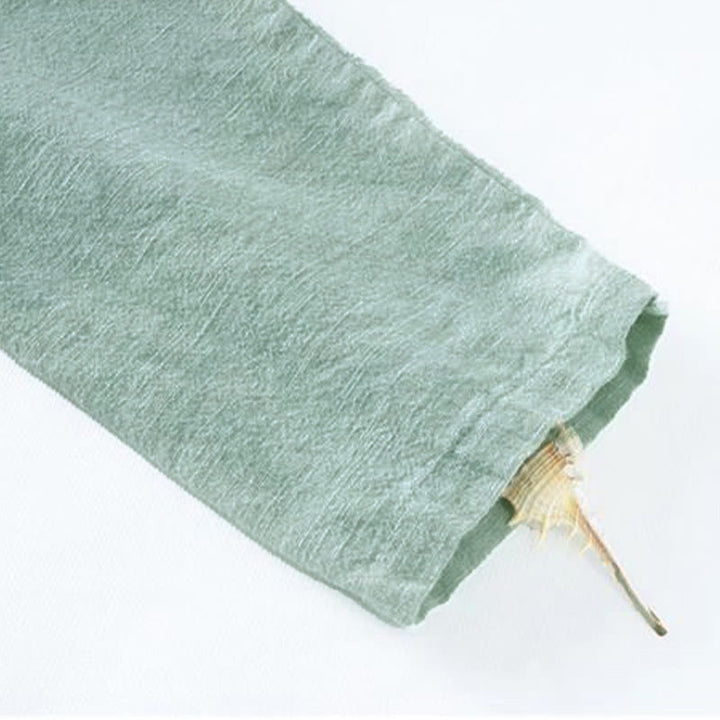 Vêtements amples en lin avec col oblique et bouton à nœud et Buddha Stones - image 8