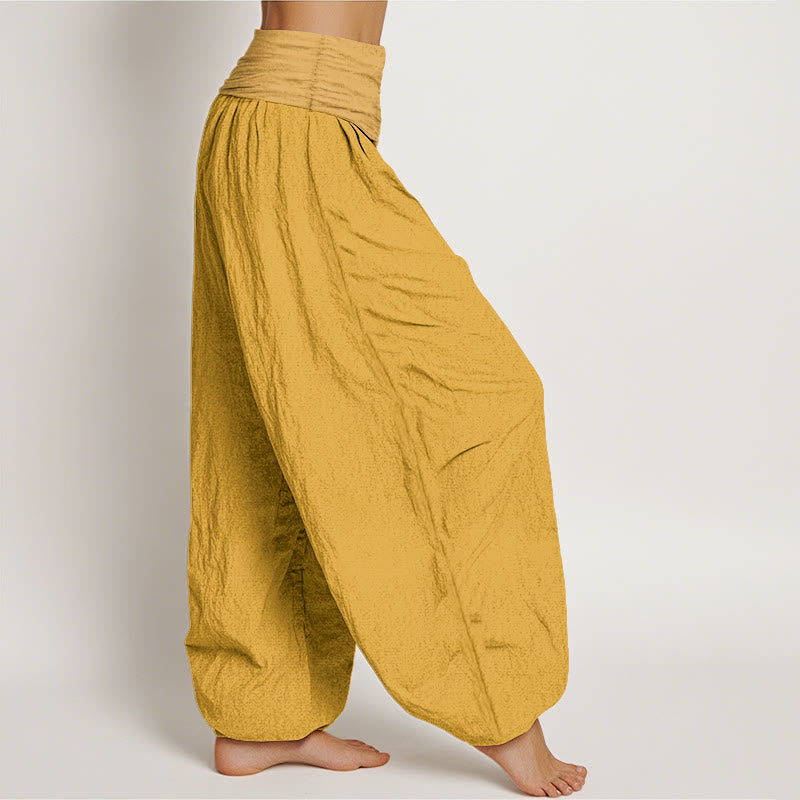 Pantalon sarouel taille élastique en pur coton pour femme Buddha Stones Goldenrod - image 2