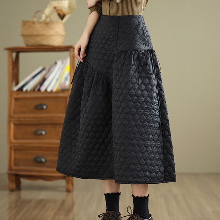 Jupe droite en coton uni à taille élastique et poches pour femme Motif Buddha Stones - image 1