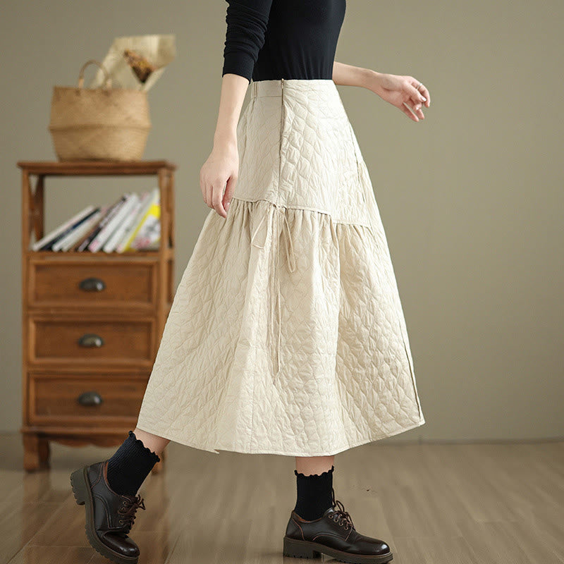 Jupe droite en coton uni à taille élastique et poches pour femme Motif Buddha Stones - image 9