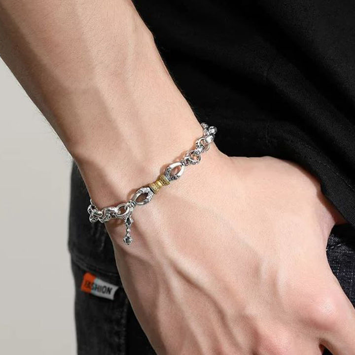 Buddha Stones rétro Om Mani Padme Hum Vajra cuivre calme Bracelet - image 5