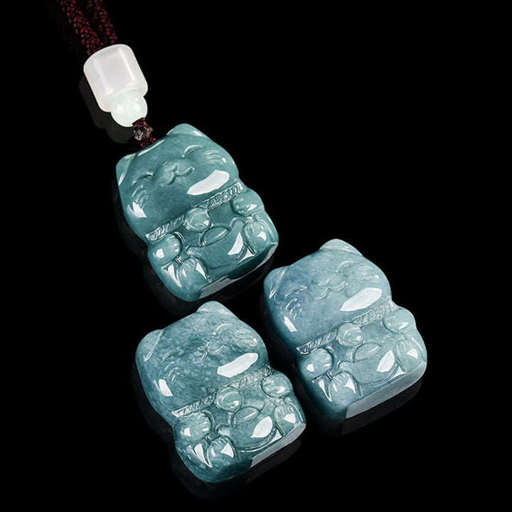 Collier en jade pour chat, Buddha Stones naturelles qui attirent la richesse, pendentif de prospérité - image 5