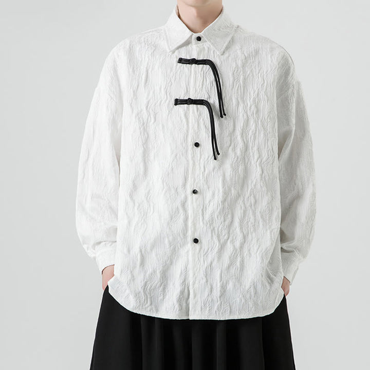 Veste de costume Tang à manches longues pour homme, motif feuilles et boutons de grenouille , Buddha Stones - Blanc - États-Unis/Royaume-Uni/AU50, EU60 (5XL) - image 17