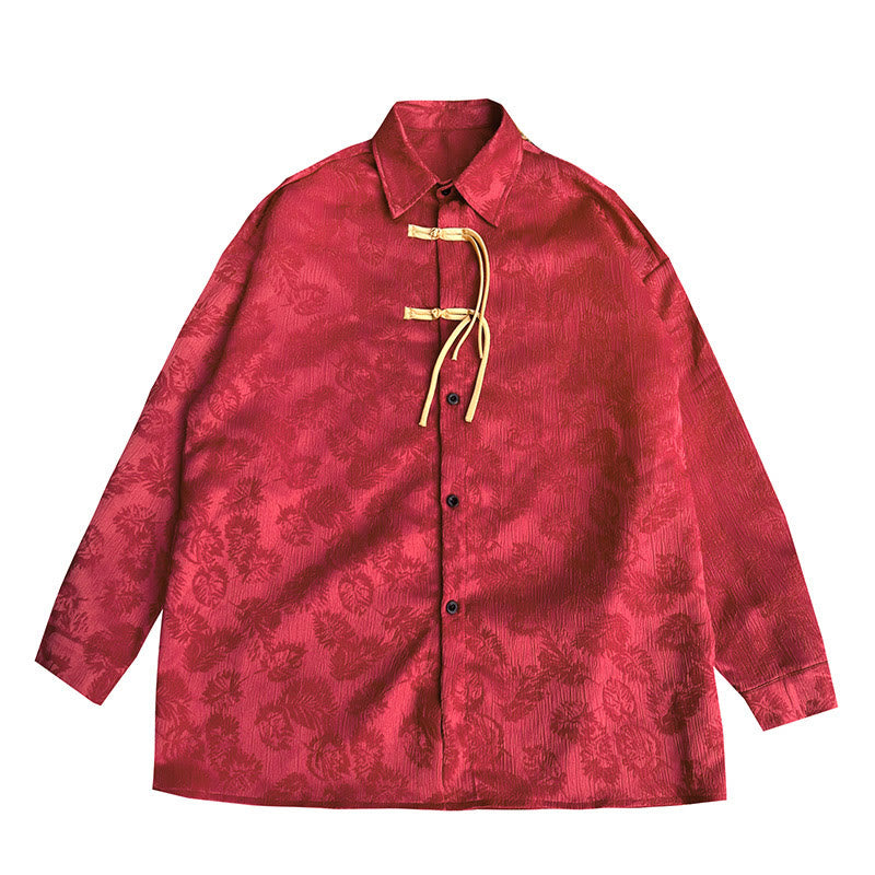 Veste de costume Tang à manches longues pour homme, motif feuilles et boutons de grenouille , Buddha Stones - image 8
