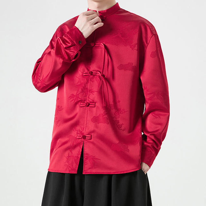 Veste de costume Tang à manches longues pour homme, motif Buddha Stones, à boutons grenouille - image 5